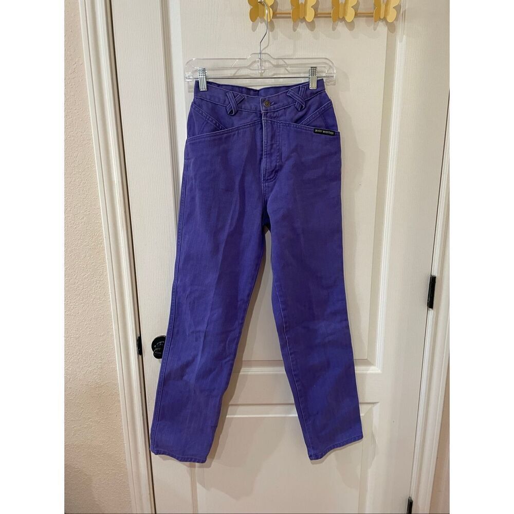 VTG Women's 90s Purple Denim Rocky Mountain Jeans Sz 3 Rockies Bareback